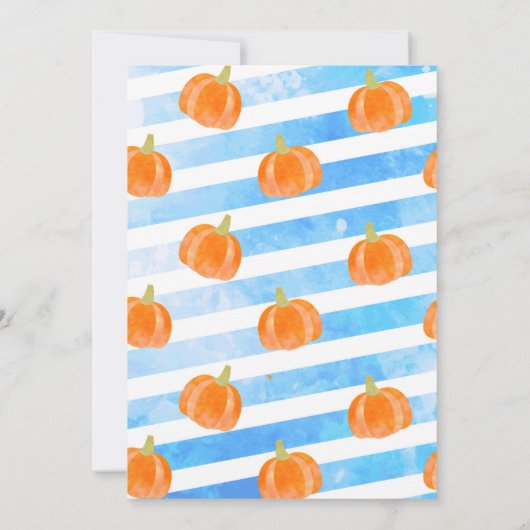 Camion Citrouille bleu 1er anniversaire Invitation (Dos)