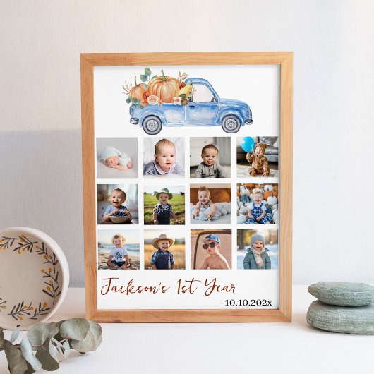 Camion Citrouille Bleu 1ère année Photo Poster