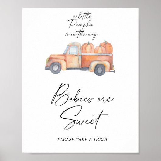Camion citrouille - les bébés sont doux affiche (Devant)