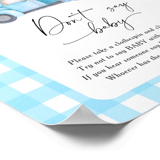 Camion citrouille - Ne pas dire Poster bébé (Coin)