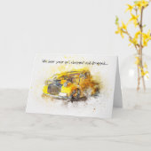 Camion classique haché et abandonné - Carte de bie (Fleur jaune)