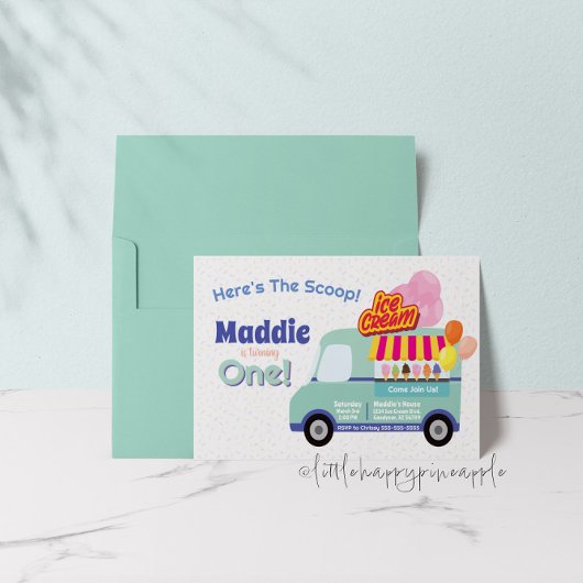 Camion Crème de glace Invitation Anniversaire