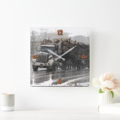 Camion d'abattage dans la pluie Grande horloge (Maison)