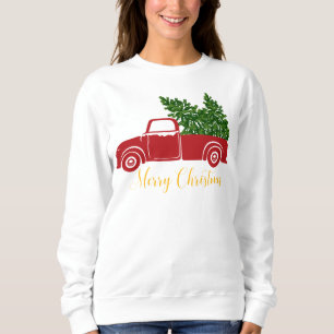 Camion d'arbre de Noël Sweatshirt femme