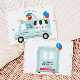 Camion de cône de neige Invitation de fête d'anniv