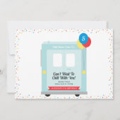 Camion de cône de neige Invitation de fête d'anniv (Dos)