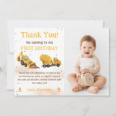 Camion de construction Anniversaire Photo Carte de (Devant)