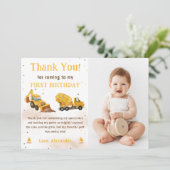 Camion de construction Anniversaire Photo Carte de (Debout devant)