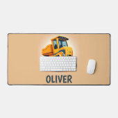Camion de construction jaune moderne mignon (Clavier et souris)