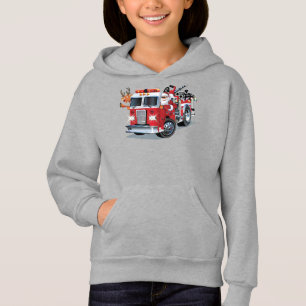 Camion de feu de Noël de dessin animé