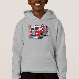Camion de feu de Noël de dessin animé