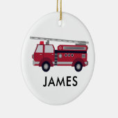 Camion de feu rouge Ornement de Noël personnalisé (Droite)