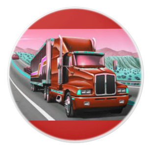 Camion de fret de 18 rouleurs sur un bouton de