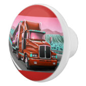 Camion de fret de 18 rouleurs sur un bouton de (Droite)