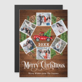 Camion de Noël 6 PHOTO Carte magnétique de vacance (Devant / Derrière)