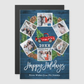 Camion de Noël 6 PHOTO Carte magnétique de vacance (Devant / Derrière)