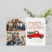 Camion de Noël rouge agricole | Photo de vacances (Debout devant)