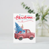 Camion de Noël rouge Illustration voeux de vacance (Debout devant)