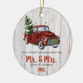 Camion de Noël rouge Premier ornement de Noël (Gauche)