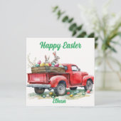 Camion de Pâques avec carte OEufs, Bonne Pâques (Debout devant)