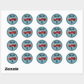 Camion de pompiers Anniversaire rond Sticker (Feuille)