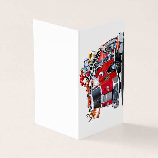 Camion de pompiers de Noël de dessin animé (Outside)