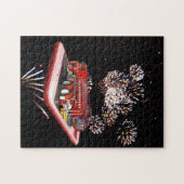 Camion de pompiers en intervention, puzzle (Horizontal)