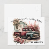 Camion de ramassage Nous avons déménagé carte post (Devant / Derrière)