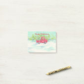 Camion de ramassage rouge de Noël Post-it Note Pad (Sur un bureau)