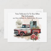 Camion de ramassage rouge Nous avons déplacé carte (Devant / Derrière)