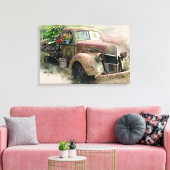 Camion de ramassage vintage avec toile Fleurs sauv (Insitu(Salon))
