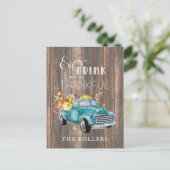 Camion de récolte vintage | Carte postale Thanksgi (Debout devant)