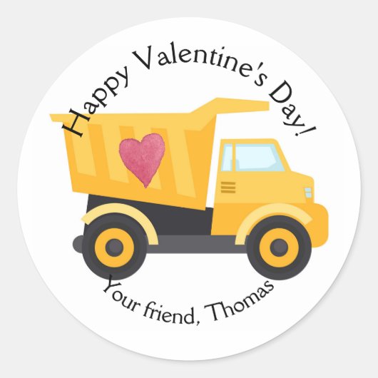 Camion de vidange Stickers Saint Valentin Personna (Devant)
