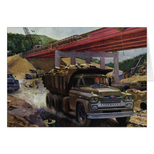 Camion de vidange vintage d'entreprise sur un chan