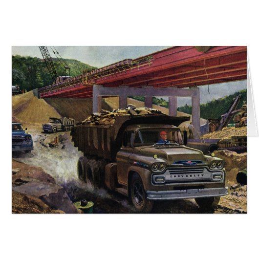 Camion de vidange vintage d'entreprise sur un chan (Devant horizontal)