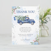 Camion d'hiver Blue Boy Carte de remerciements d'a (Debout devant)