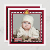 Camion d'incendie - Faire-part de naissance photo (Devant / Derrière)