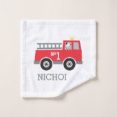 Camion d'incendie personnalisé pour enfants (Gant de toilette)