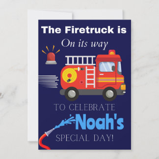 Camion Enfants + Pompier Carte d'anniversaire à th