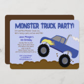 CAMION MONSTER 5x7 Invitations d'anniversaire (Devant / Derrière)