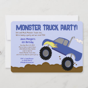 CAMION MONSTER 5x7 Invitations d'anniversaire
