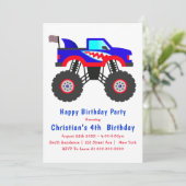 Camion Monster de requin Invitations pour le 4e an (Debout devant)