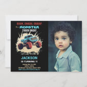 Camion Monster noir Invitations Anniversaire avec  (Devant)