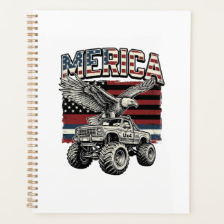 Camion Monstre Aigle Américain Vintage Patriotique