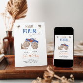 Camion Monstre Bleu Fiery 4e Invitation