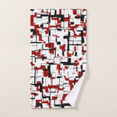 Camion numérique noir blanc Motif rouge (Serviette à main)