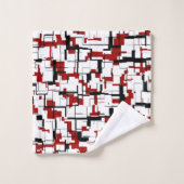 Camion numérique noir blanc Motif rouge (Gant de toilette)