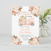 Camion Pink Peach Aquarelle Citrouille  Invitation (Debout devant)