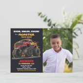 Camion Red Black Monster Invitations Anniversaire (Debout devant)