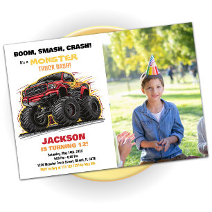 Camion Red Monster Invitations Anniversaire Photo